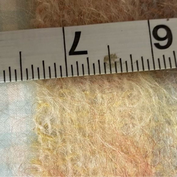 Vintage Creagaran Mills 100% Mohair plaid scarf made in Scotland yellow red - Picture 8 of 8